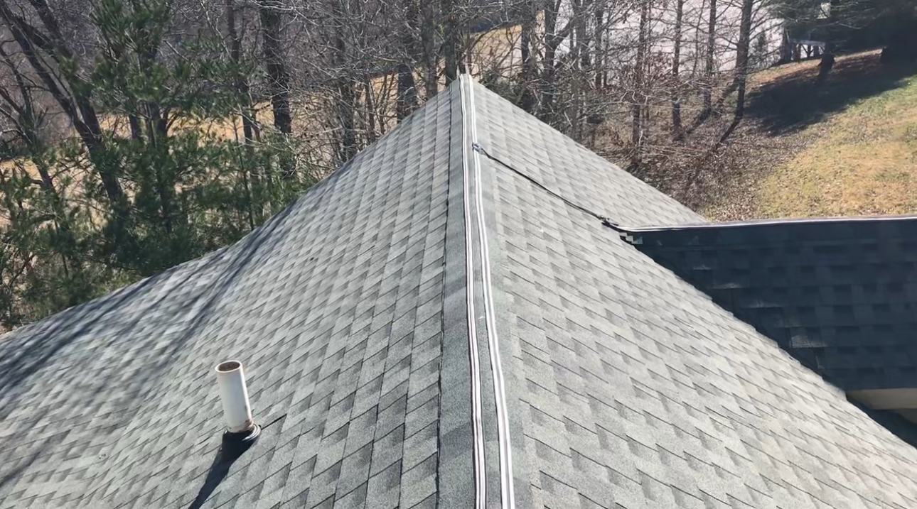 After installation - roof with bird spikes